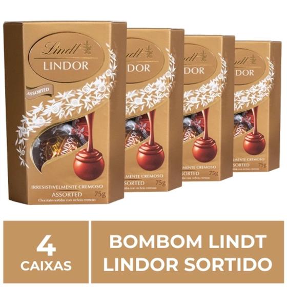 Imagem de Kit c/ 4un Chocolate Lindt Lindor Sortido 75g