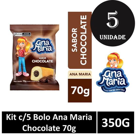 Imagem de Kit c/5 Bolo Ana Maria Chocolate 70g