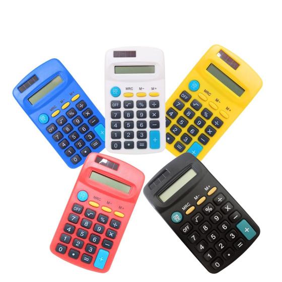 Imagem de Kit c/5 Calculadoras de Bolso 8 Dígitos e Cores Variadas