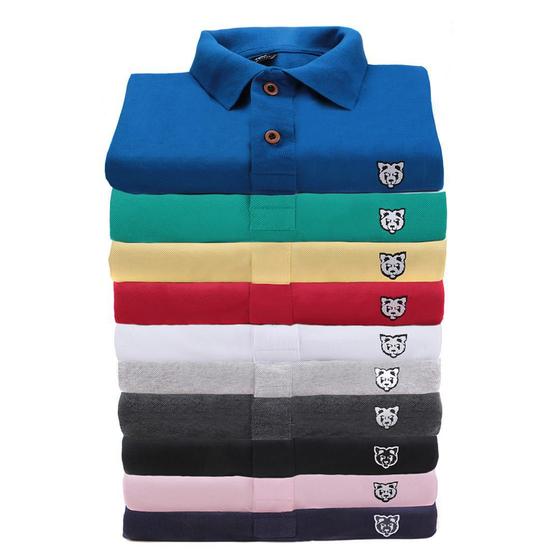 kit C/5 Camiseta Polo Masculina Piquet Premium Memorize Menor preço em kit C/5 Camiseta Polo Masculina Piquet Premium Memorize