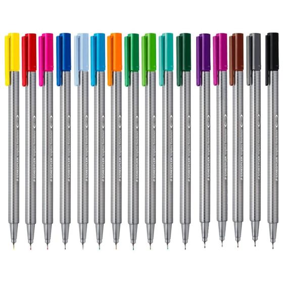 Imagem de Kit c/ 5 Canetas Fineliner Triplus Staedtler Ponta Fina 0.3 Escolar