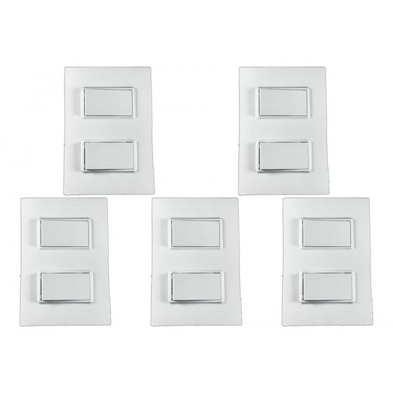 Imagem de Kit C/5 - Conjunto Ilumi Vivaz Branco Com Placa 1 Simples...