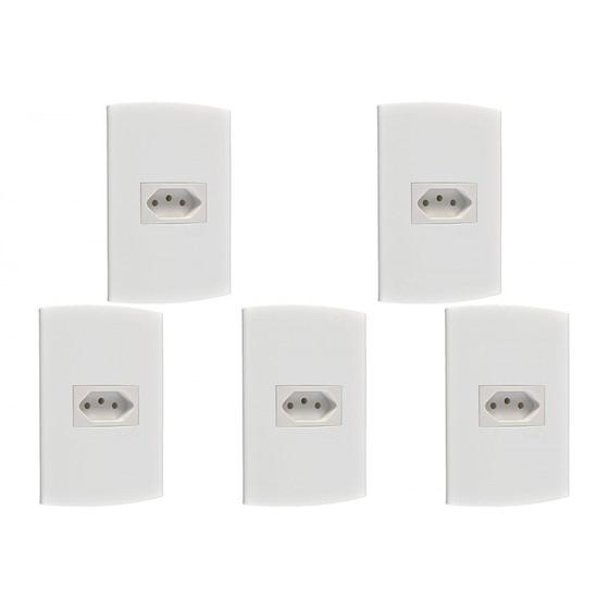 Imagem de Kit C/5 - Conjunto Peesa Alfa 1541 1Tomada 10A Branco