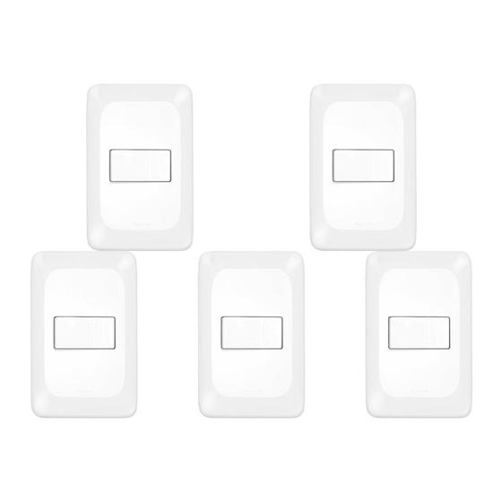 Imagem de Kit C/5 - Conjunto Pial Pop 4X2 Branco Com Placa (1Simple...
