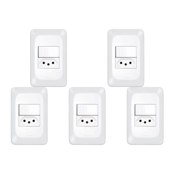 Imagem de Kit C/5 - Conjunto Pial Pop Modulo Com Placa 4X2 - 1 Simp...