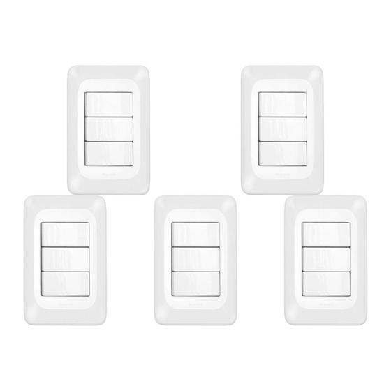 Imagem de Kit C/5 - Conjunto Pial Pop Modulo Com Placa 4X2 - 3 Simp...
