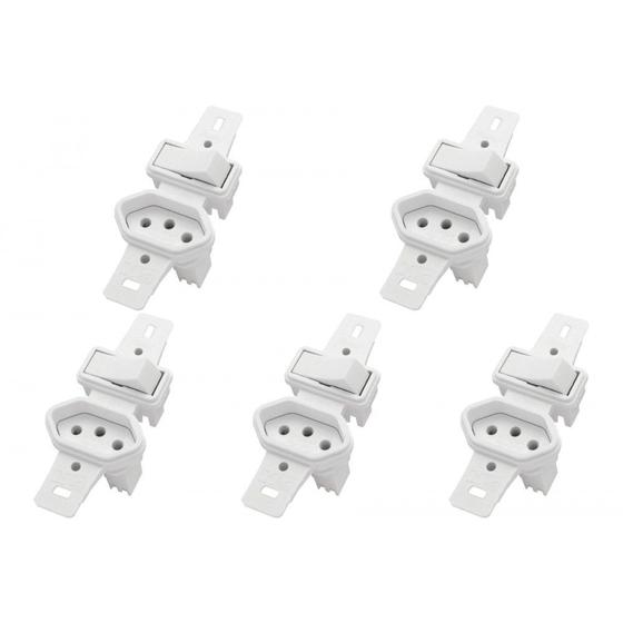 Imagem de Kit C/5 - Conjunto Radial Pollar 1901137 1S 1Tomada 10A S/P