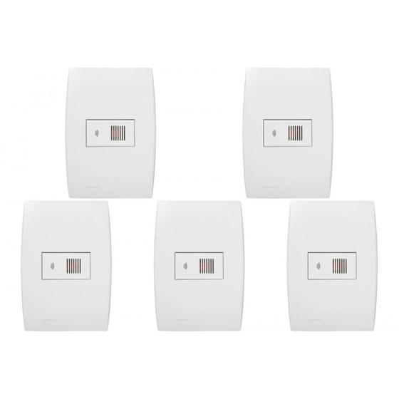Imagem de Kit C/5 - Conjunto Soprano Ilus 4X2 Branco Com Placa(Ciga...
