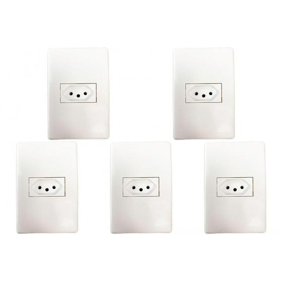 Imagem de Kit C/5 - Conjunto Steck Linha Stella Com Placa 1 Tomada ...