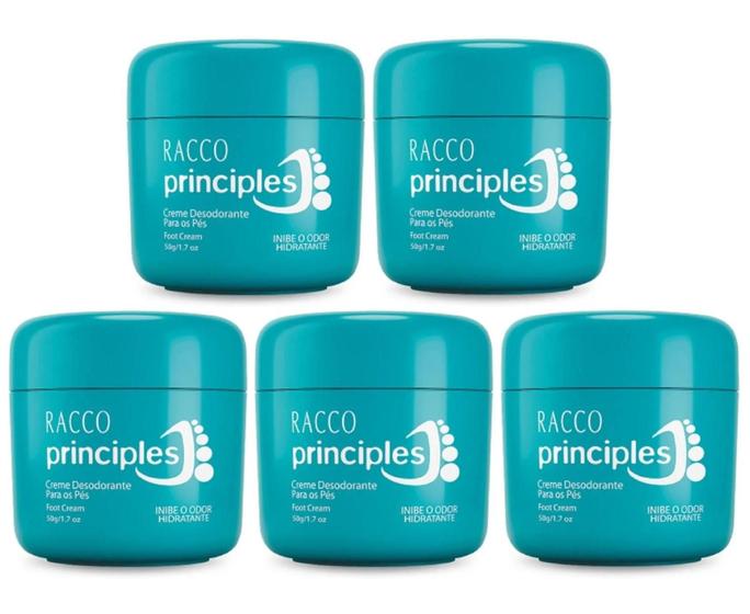 Imagem de Kit c/ 5 Creme Desodorante Para os Pes Principles Racco 50g