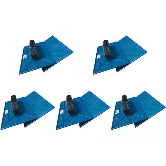 Imagem de Kit C/5 - Desempenadeira Pvc Emave Azul Corrugada 18X30