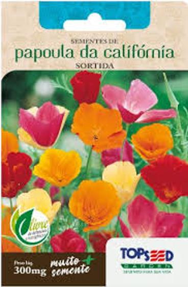 Imagem de KIT c/ 5 envelopes Flores Papoula da California Sortida 300 mg - Topseed