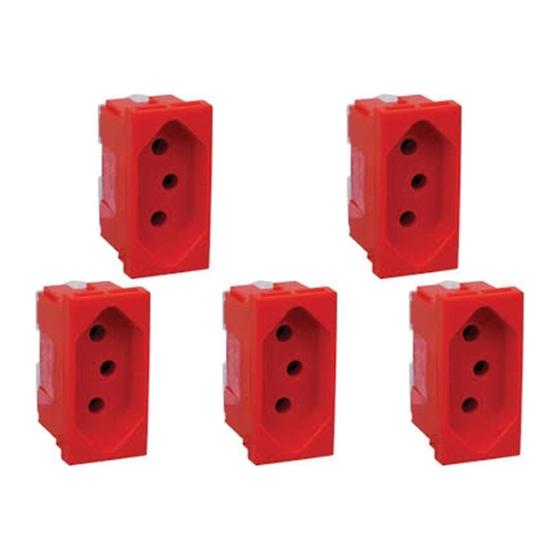 Imagem de Kit C/5 - Modulo Pial Pop Vermelho 1 Tomada 20A Lg03020Vm