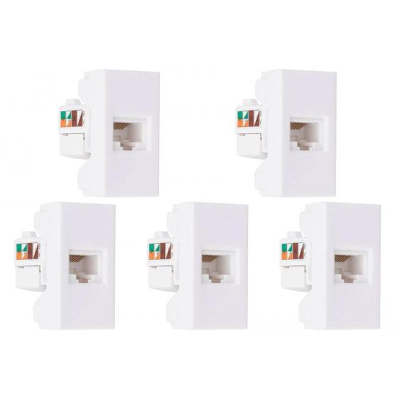 Imagem de Kit C/5 - Modulo Steck Linha Stella Tomada Rj45 - Branco ...
