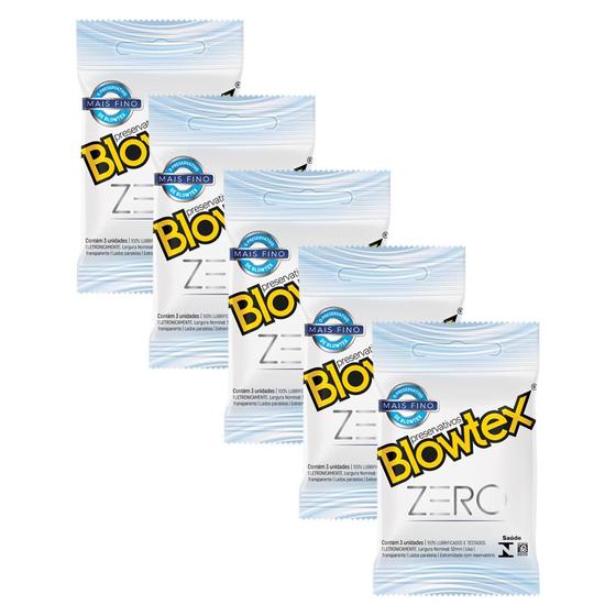 Imagem de Kit c/ 5 Pacotes Preservativo Blowtex Zero c/ 3 Un Cada