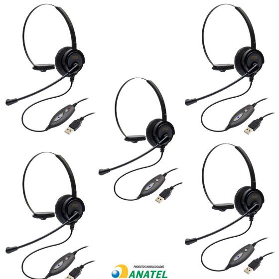 Imagem de Kit c/ 5 peças - headset usb zox dh-60