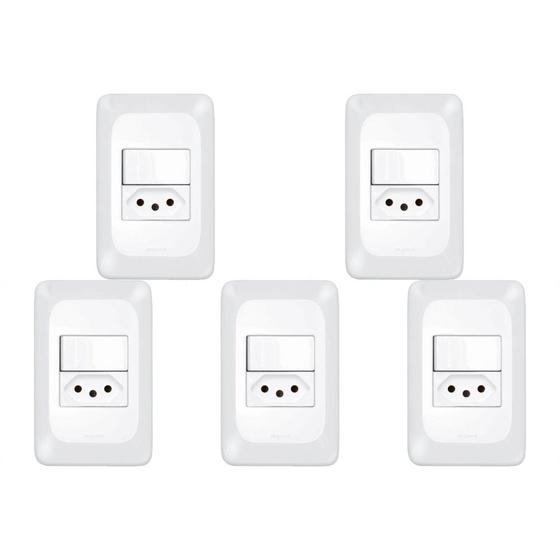 Imagem de Kit C/5 - Pial Conjunto  Pop 4X2 1S+1T 10A Lgx103