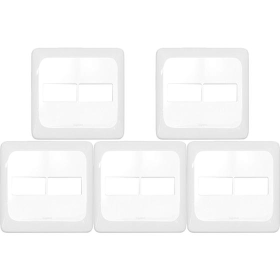 Imagem de Kit C/5 - Placa Pial Pop Branca 4X4 - 1 Modulo+1 Modulo L...