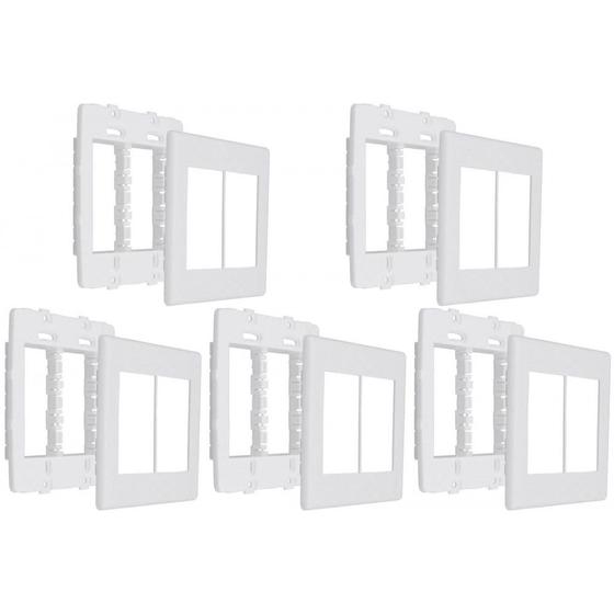 Imagem de Kit C/5 - Placa Steck Linha Stella Branca 4X4 - 3 Modulos...