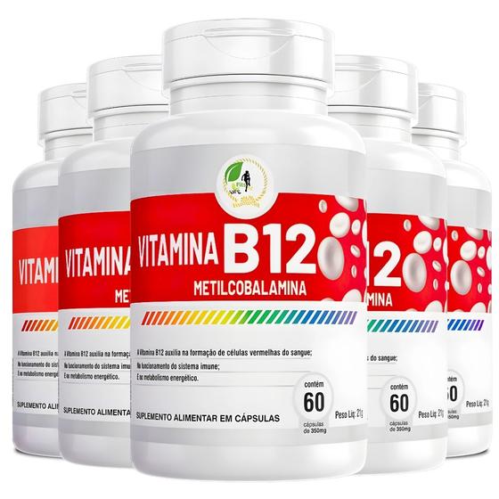 Imagem de KIT C/5 Vitamina B12 Metilcobalamina 60 cápsulas - Fits Life