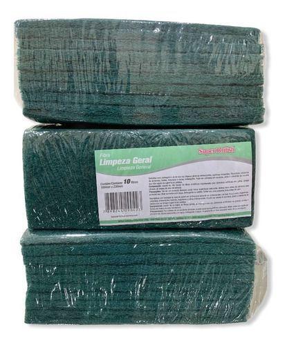 Imagem de Kit C/ 50 Esponja Fibra Verde Limpeza Geral British 10x230mm