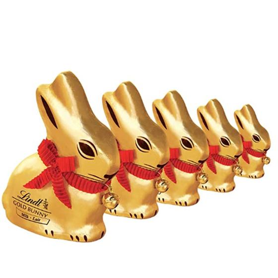 Imagem de kit c/ 5und Lindt Gold Bunny Chocolate ao Leite 100g