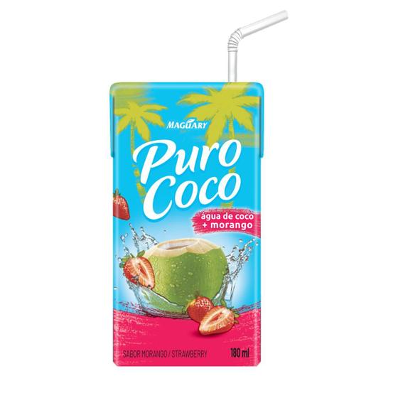 Imagem de Kit c/ 6 Agua De Coco Puro Coco Morango 180ml