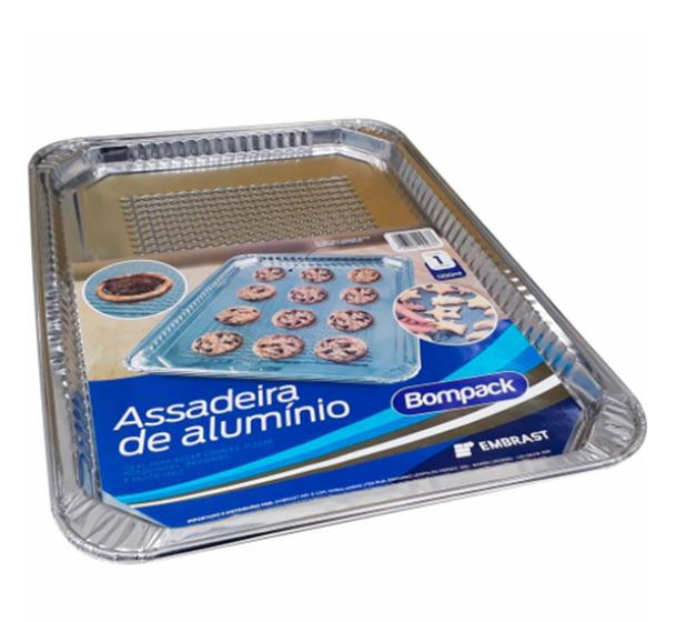 Imagem de Kit c/ 6 Assadeiras de Alumínio Bompack 1250Ml Retangular 