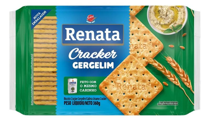 Imagem de Kit c/ 6 Biscoito Cracker com Gergelim Renata 360g