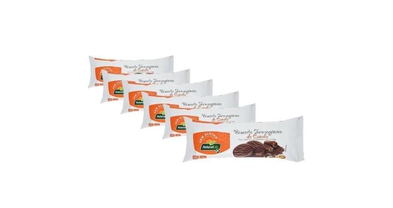 Imagem de Kit C/6 Biscoito Natural Life Mel Com Choco S/Glúten 140G