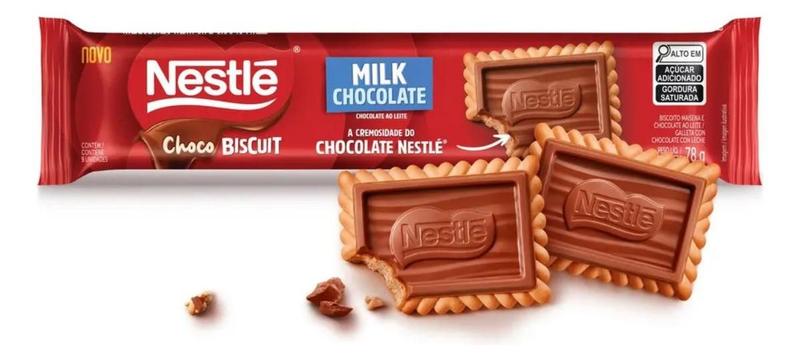 Imagem de Kit c/ 6 Biscoito Recheado Choco Biscuit Milk Chocolate