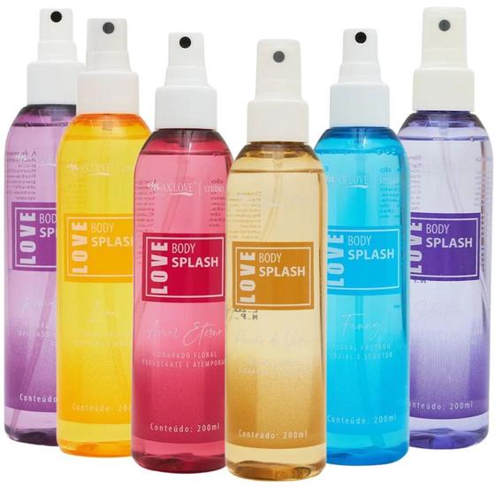 Imagem de Kit c/ 6 Body Splash Desodorante Corporal Max Love 200ml