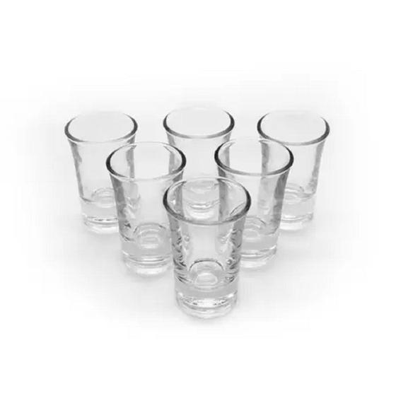 Imagem de Kit C/ 6 Copos de Dose de Vidro 35ml Shot Dose Vodka Tequila