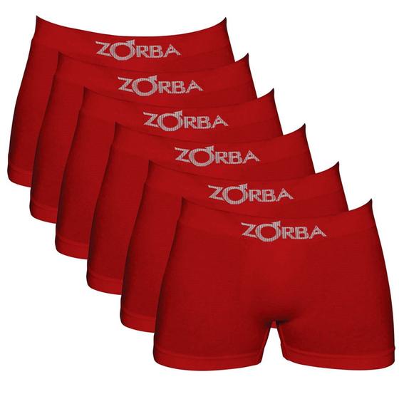 Kit c/ 6 Cuecas Zorba Boxer Seamless 781 Vermelho Menor preço em Kit c/ 6 Cuecas Zorba Boxer Seamless 781 Vermelho
