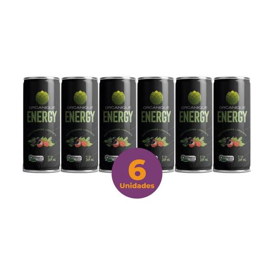 Imagem de Kit c/ 6 Energético Organique Energy Drink Sabor Açaí Guaraná e Erva Mate 269ml