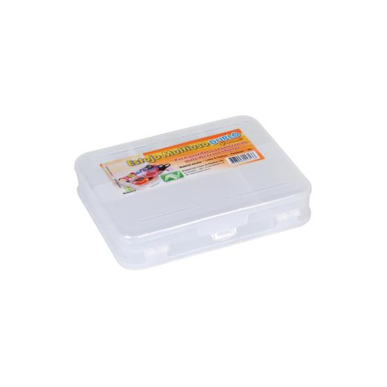 Imagem de Kit C/6 Estojo Multiuso Transparente Duplo Grande BRASAMI