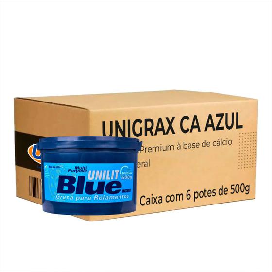 Imagem de Kit C/ 6 Graxa Para Rolamento Azul Unilit Blue 500g Ingrax