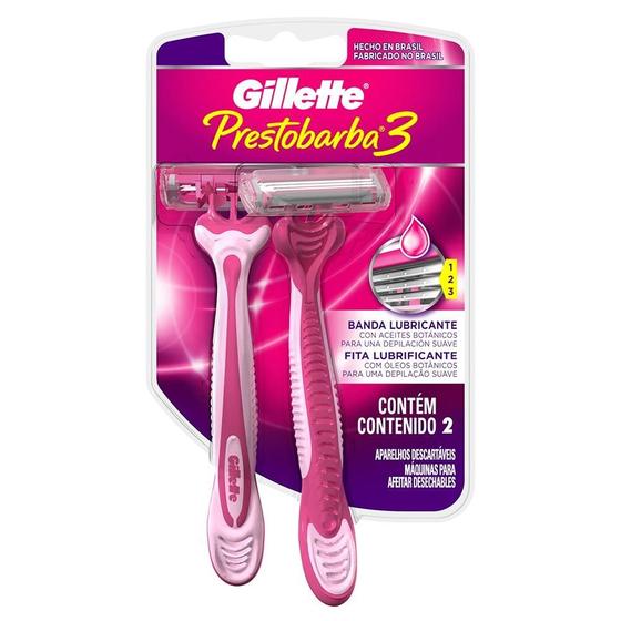 Imagem de Kit c/ 6 Lamina de barbear feminina Gillette Prestobarba 2un