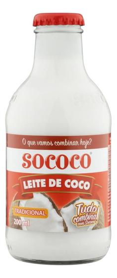 Imagem de Kit c/ 6 Leite de Coco Tradicional Sococo Vidro 200ml