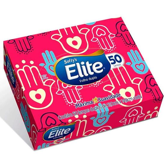 Imagem de Kit c/ 6 Lenco de Papel Softy's Elite Folha Dupla com 50
