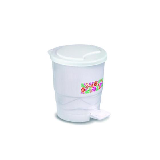 Imagem de Kit C/6 Lixeiras com pedal 7 Litros Branca Polipropileno