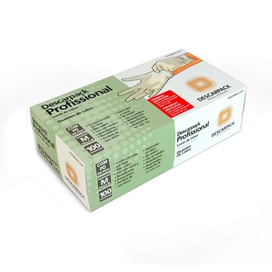Imagem de Kit c/ 6 Luva Latex M Com Po 100 un