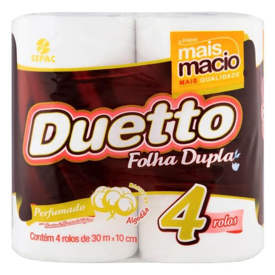 Imagem de Kit c/ 6 Papel higienico Duetto folha dupla 30m 4 un