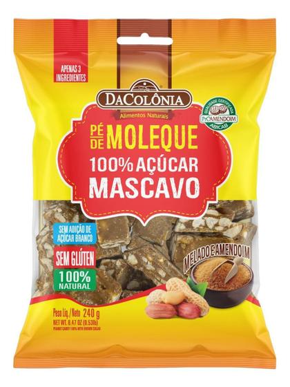 Imagem de Kit c/ 6 Pe de Moleque com Acucar Mascavo DaColonia 240g