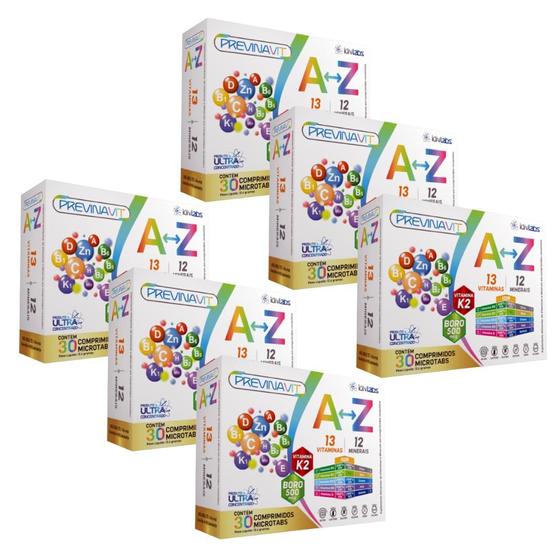 Imagem de Kit c/6 Polivitamínico A-Z Previnavit c/ 30 CPR IDN Labs