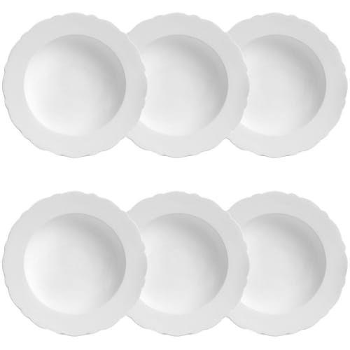 Imagem de Kit c/ 6 Pratos Fundos Porto Brasil Marrakech Branco 26,5 cm