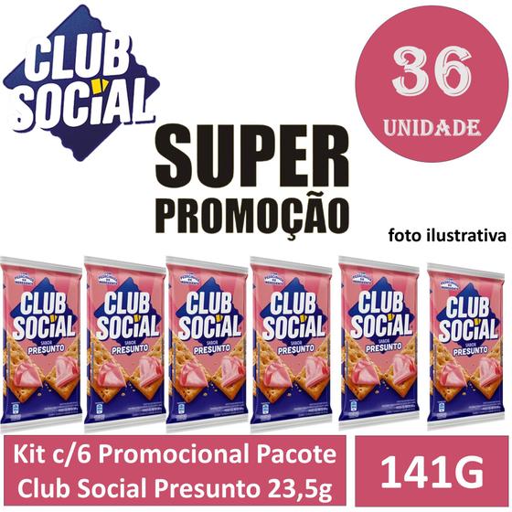 Imagem de Kit c/6 Promocional Pacote Club Social Presunto 23,5g