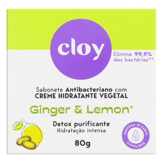 Imagem de Kit c/ 6 Sabao barra Cloy Antibacteriano Ginger & Lemon 80g