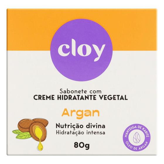 Imagem de Kit c/ 6 Sabao em barra Cloy Hidratante Vegetal Argan