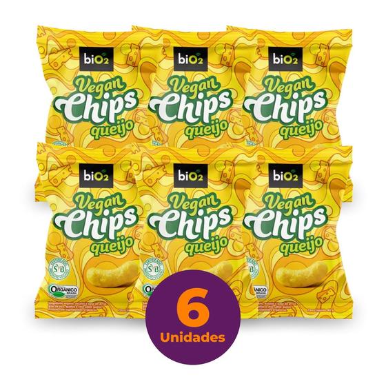 Imagem de Kit c/ 6 Snack Vegano Orgânico Sem Glúten biO2 Vegan Chips Queijo 40g